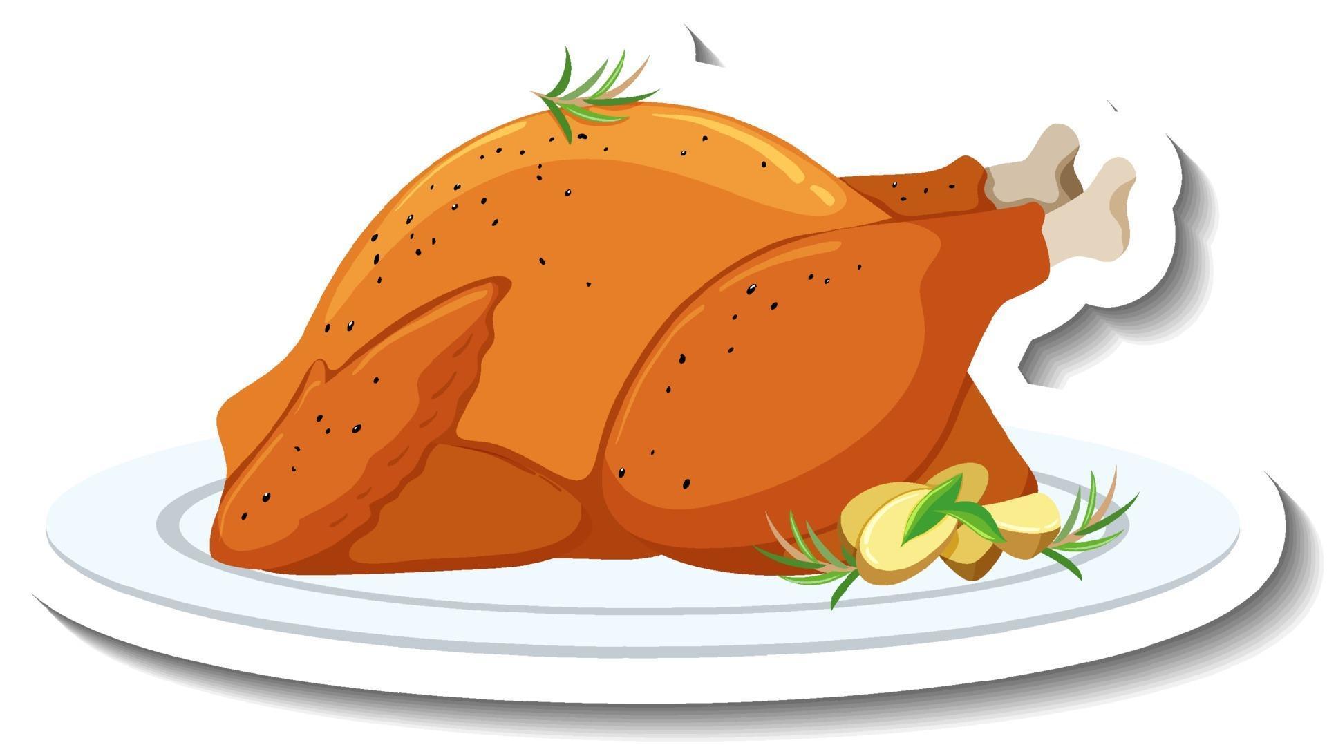 Roasted chicken with rosemary on a plate 3304305 Vector Art at Vecteezy