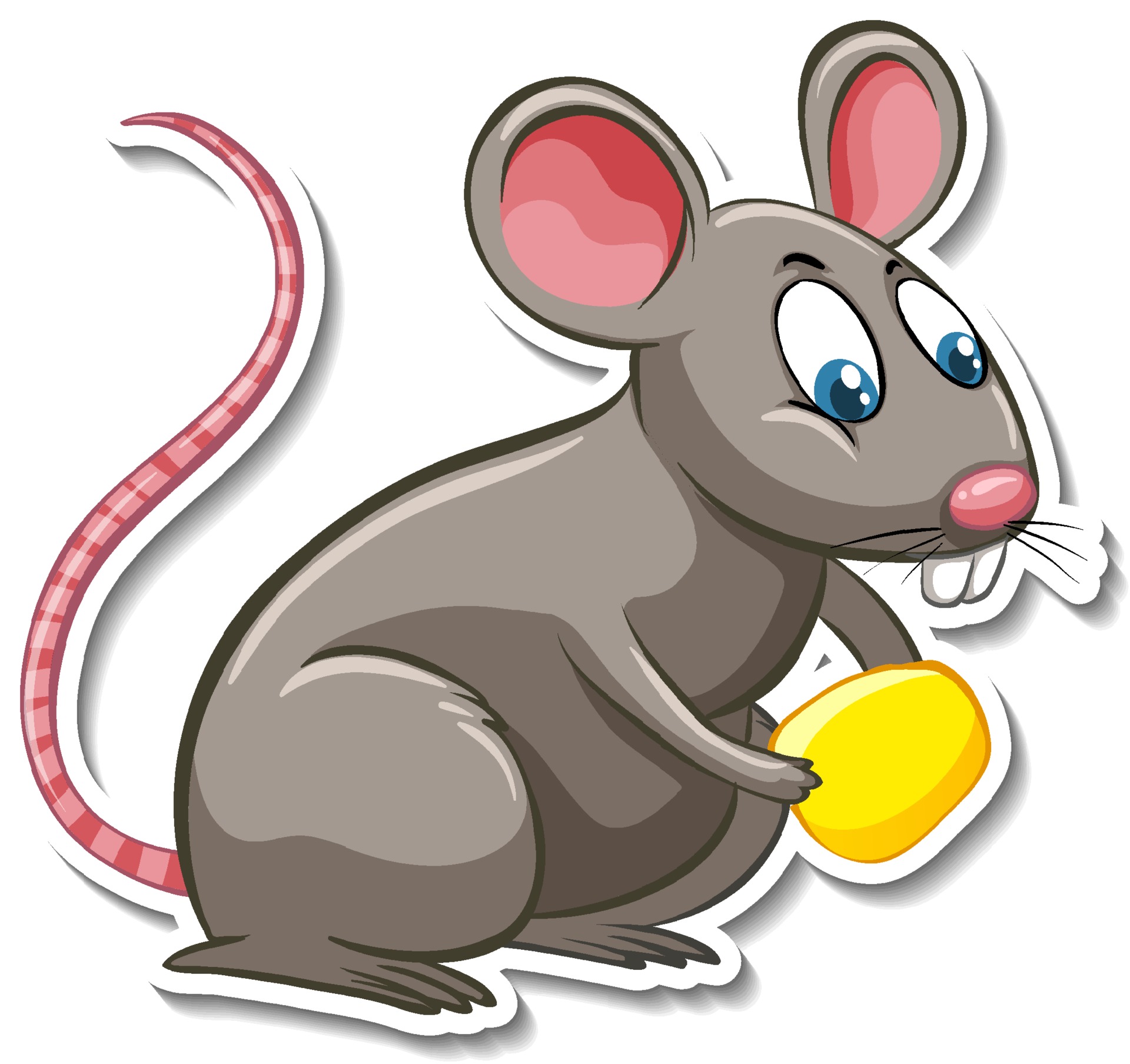 A sticker template of rat cartoon character 3304312 Vector Art at Vecteezy