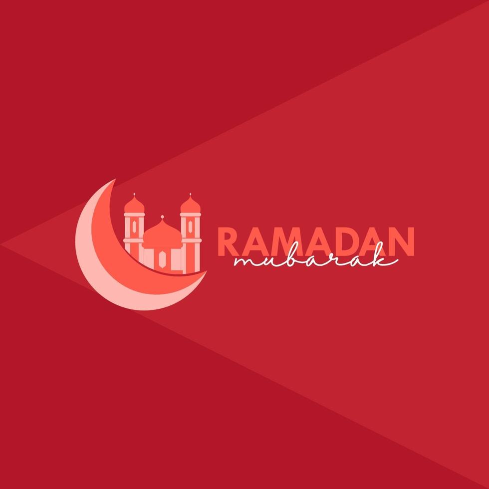 diseño de saludo del día de ramadán mubarak celebrar vector