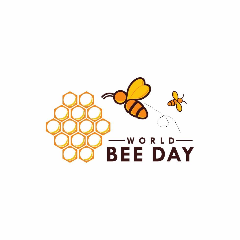 diseño de saludo del día mundial de la abeja celebrar vector