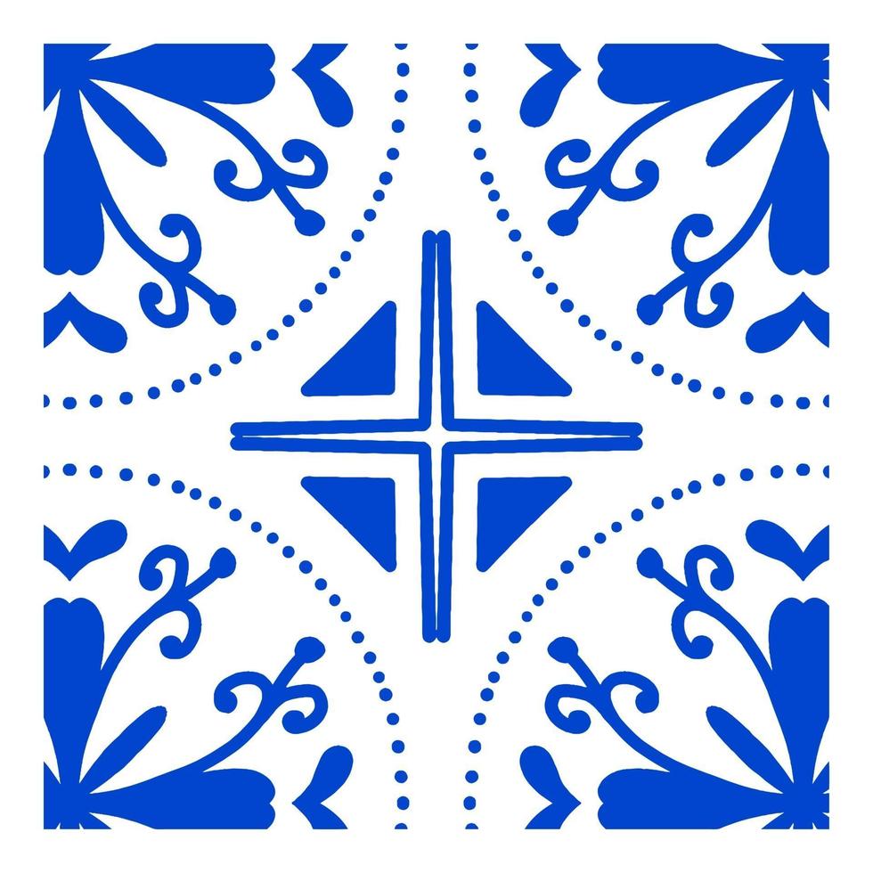 Moroccan geometrical interior patchwork. Azulejo moroccan wallpaper vector