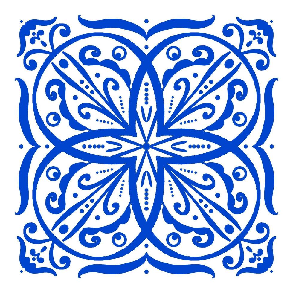 Moroccan geometrical interior patchwork. Azulejo moroccan wallpaper vector
