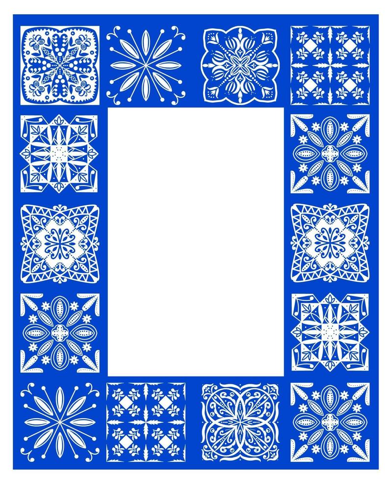 Moroccan geometrical interior patchwork. Azulejo moroccan wallpaper vector