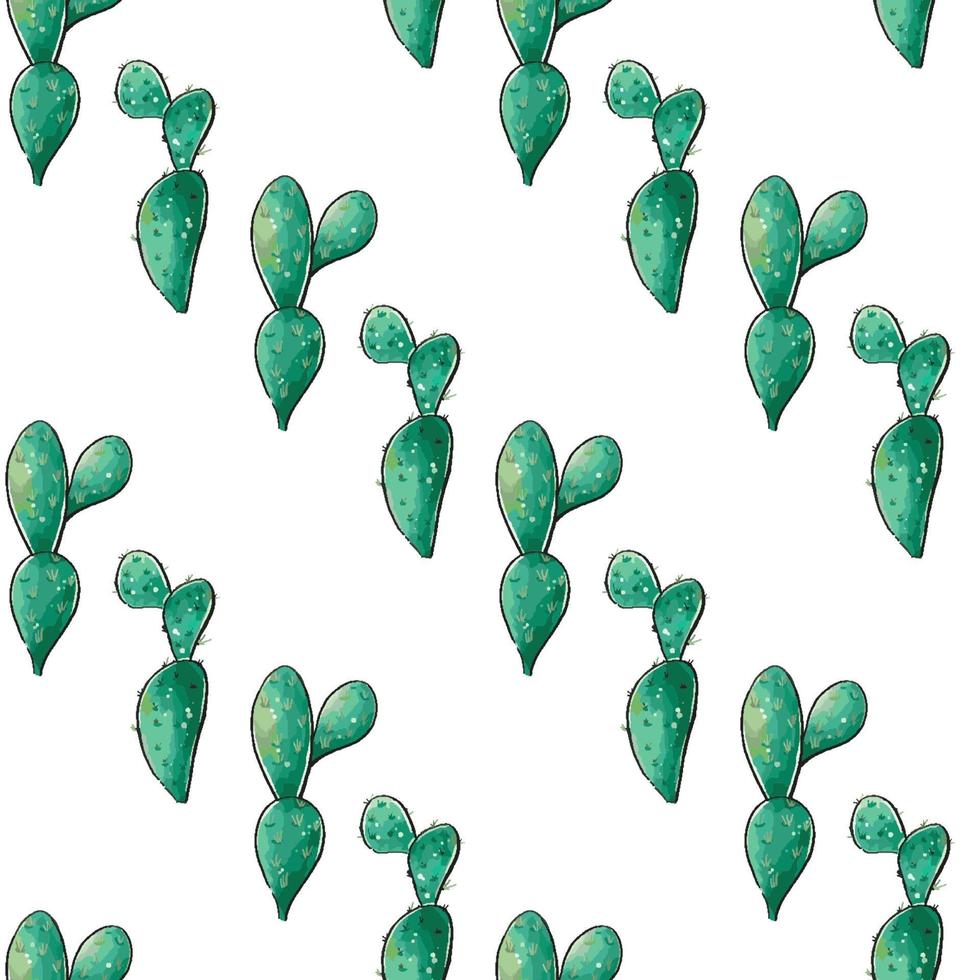 Cactus seamless pattern. vector