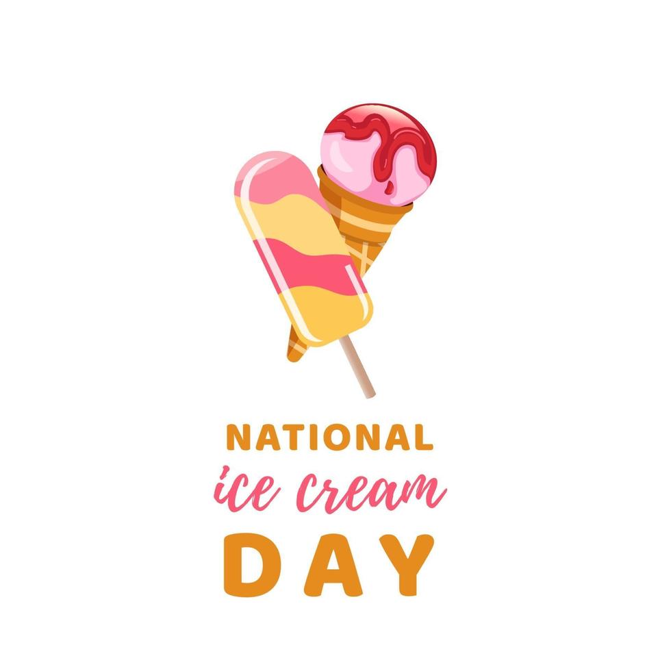 Happy National Ice Cream Day Poster. 3304403 Vector Art at Vecteezy