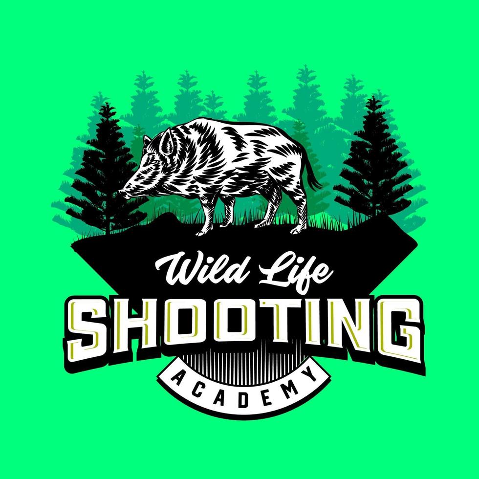 outdoor adventure and hunt sport club illustration vector