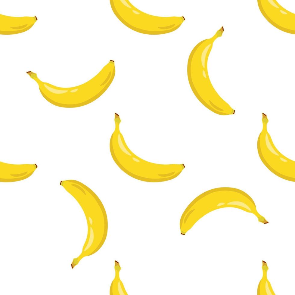 Yellow banana seamless pattern. Sweet tropical fruit. vector