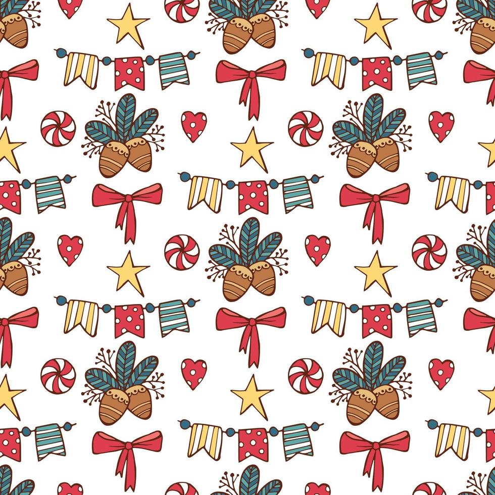 Seamless winter christmas holiday party pattern vector