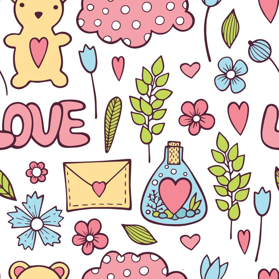 Beautiful floral seamless pattern. Valentine day or wedding vector