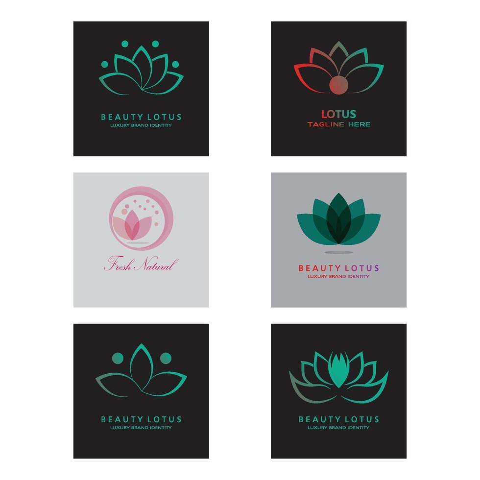 Beauty Vector lotus flowers design logo Template icon