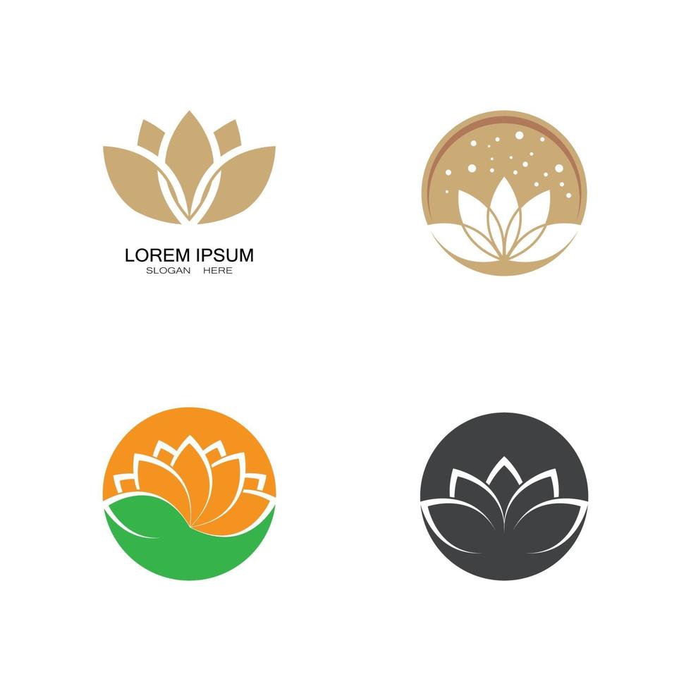 icono de plantilla de logotipo de diseño de flores de loto de vector de belleza