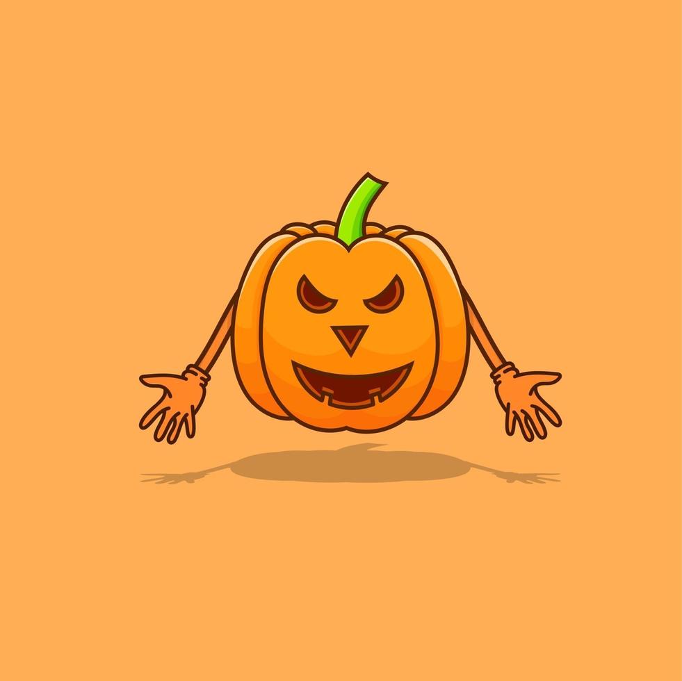 vector de ilustración aislada de halloween de calabaza con mano y sombra