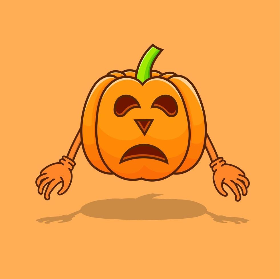 vector de ilustración aislada de halloween de calabaza con mano y sombra