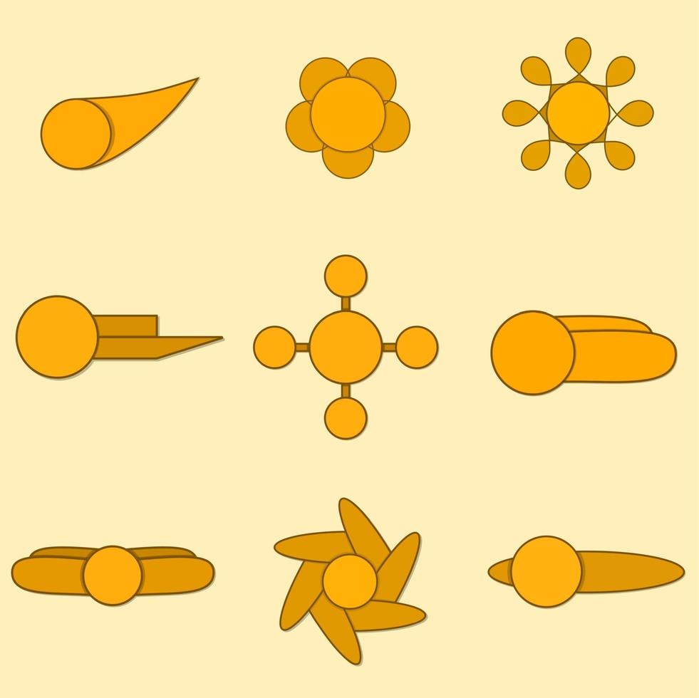 Set of infographic shape clip art circle element design vector