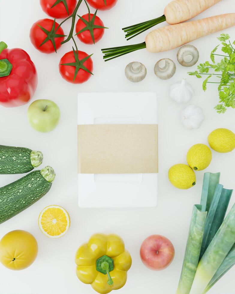 Paper bags used for carrying fruits and vegetables. photo