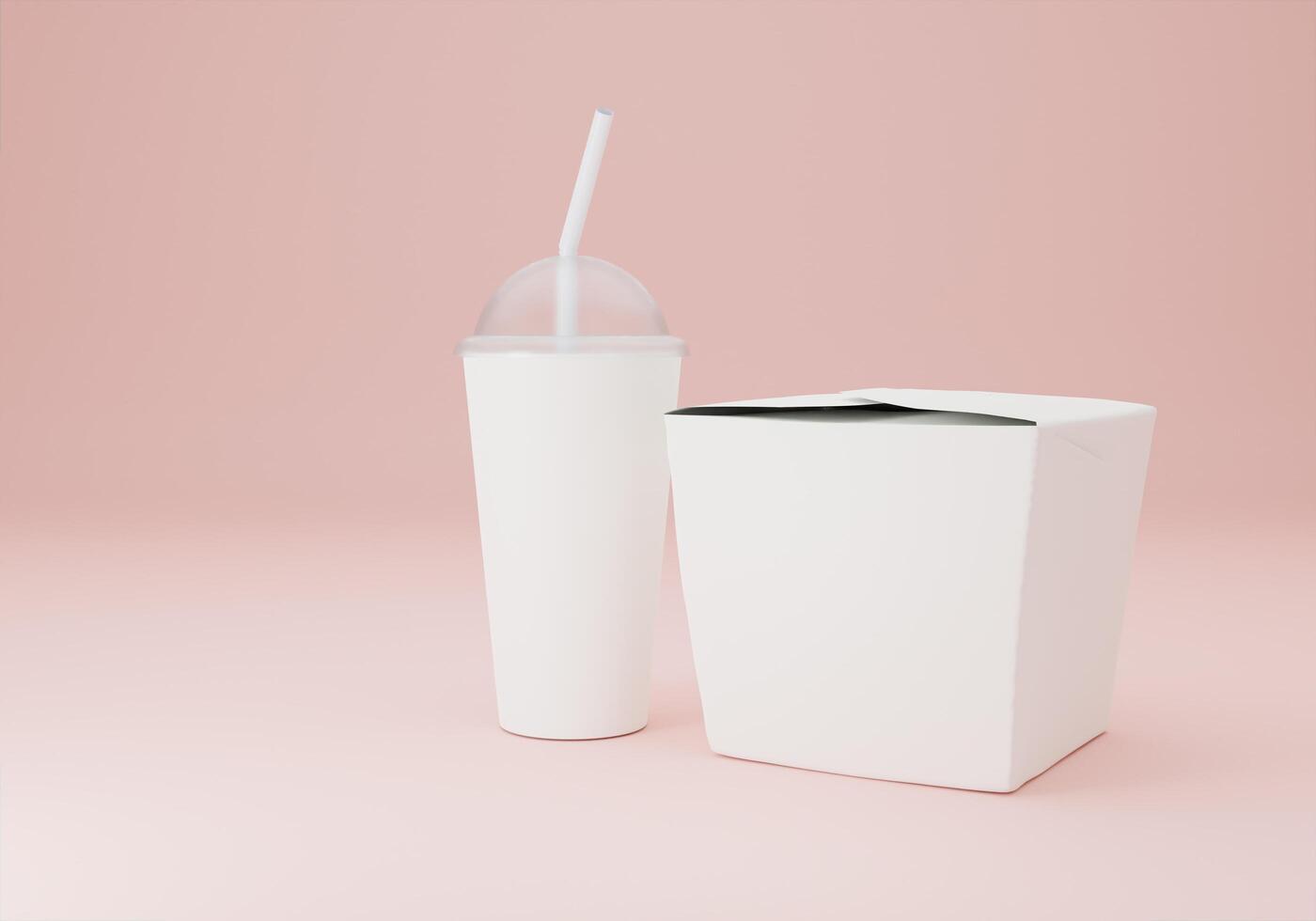 cartón de leche con vaso de leche colocado sobre un fondo rosa. foto