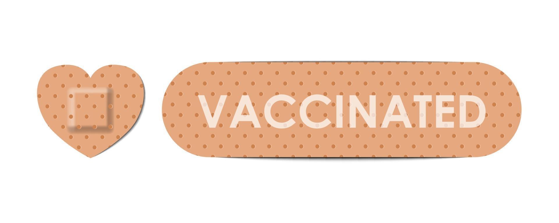 Vaccinated bandages, realistic aids bandages vector