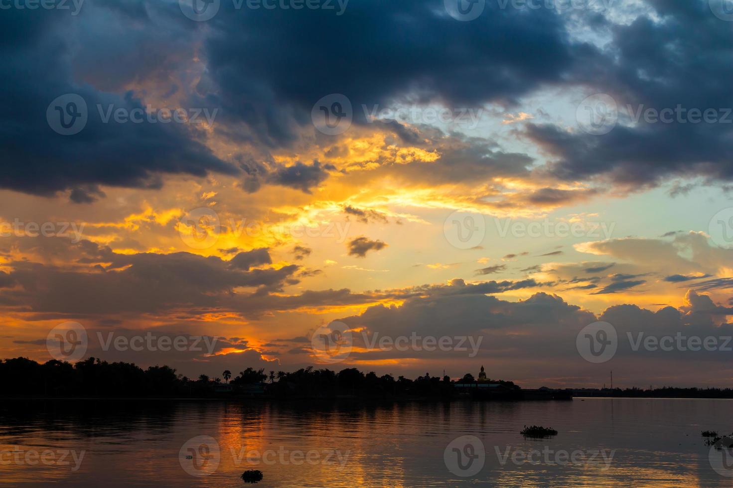 Colorful cloudy sunset photo