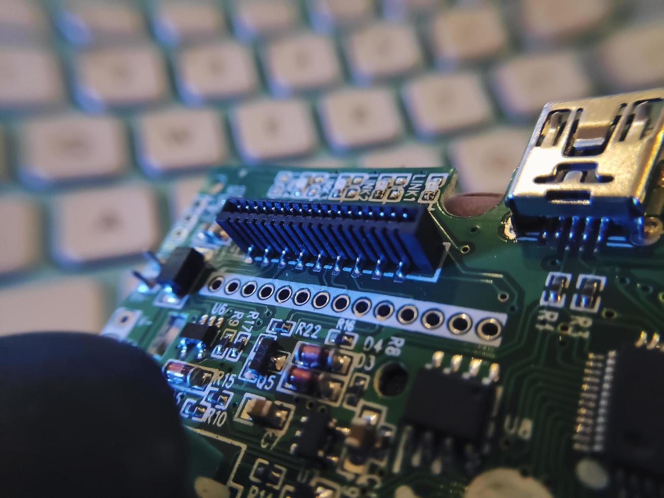 Part components inside joystick of a console game photo