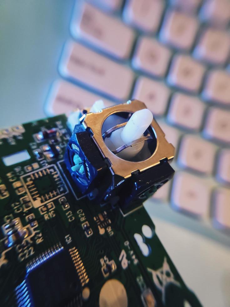 Part components inside joystick of a console game photo