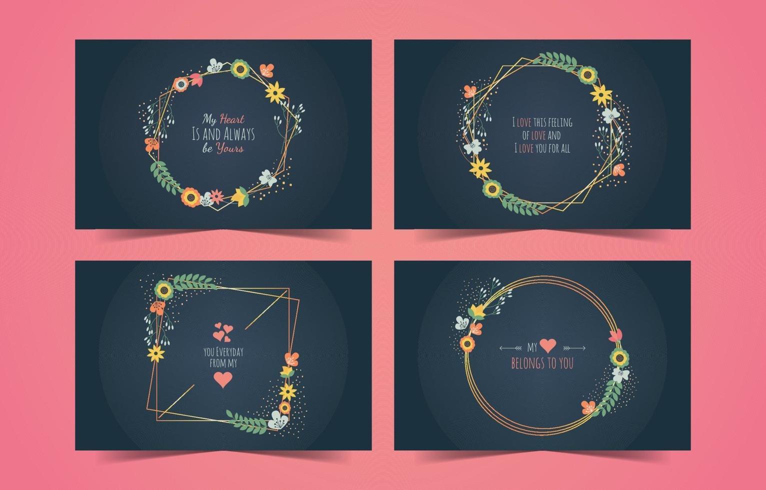 Flower Wreath Arrangement Collection vector