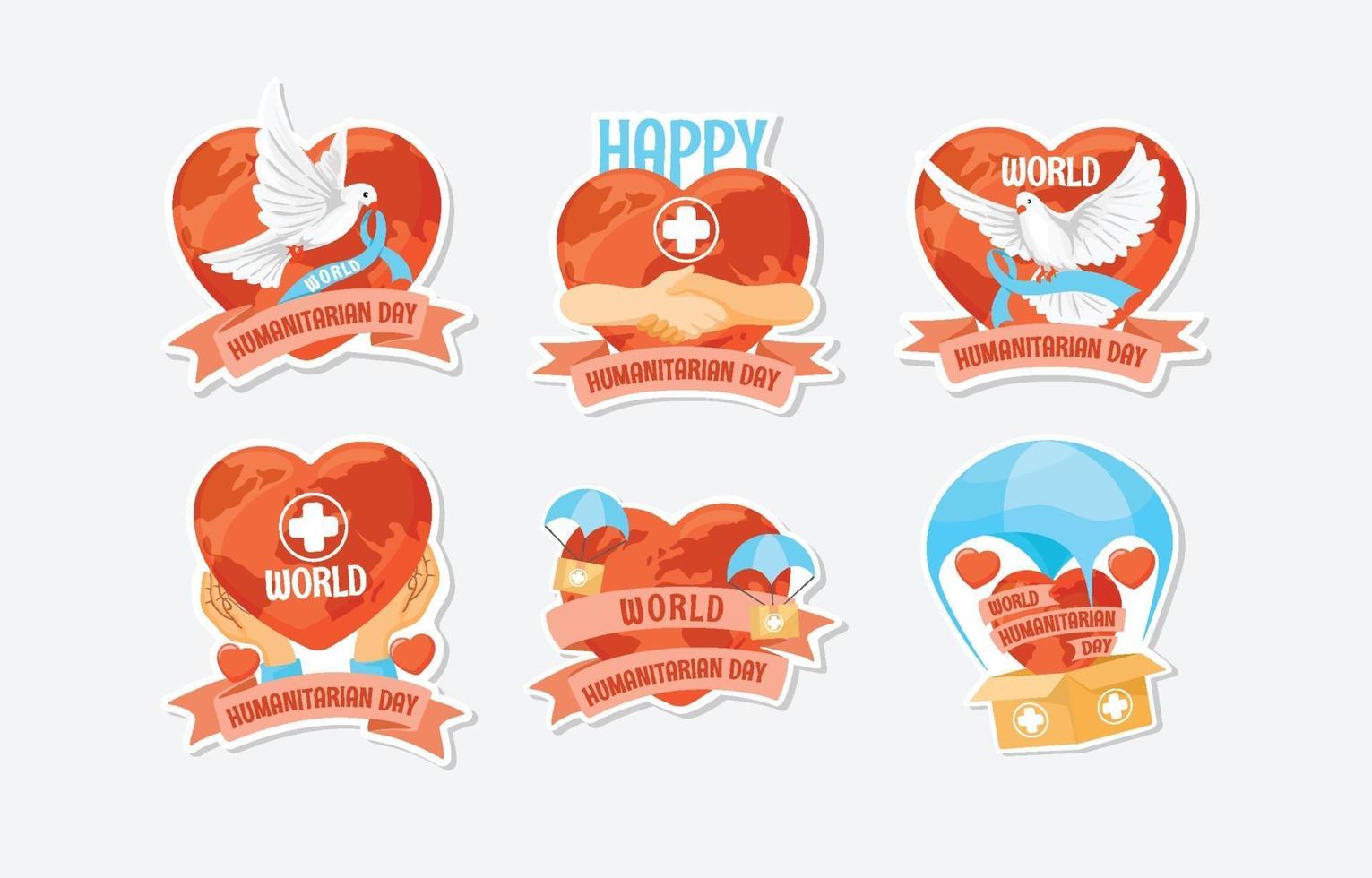 Happy Humanitarian Day Sticker vector