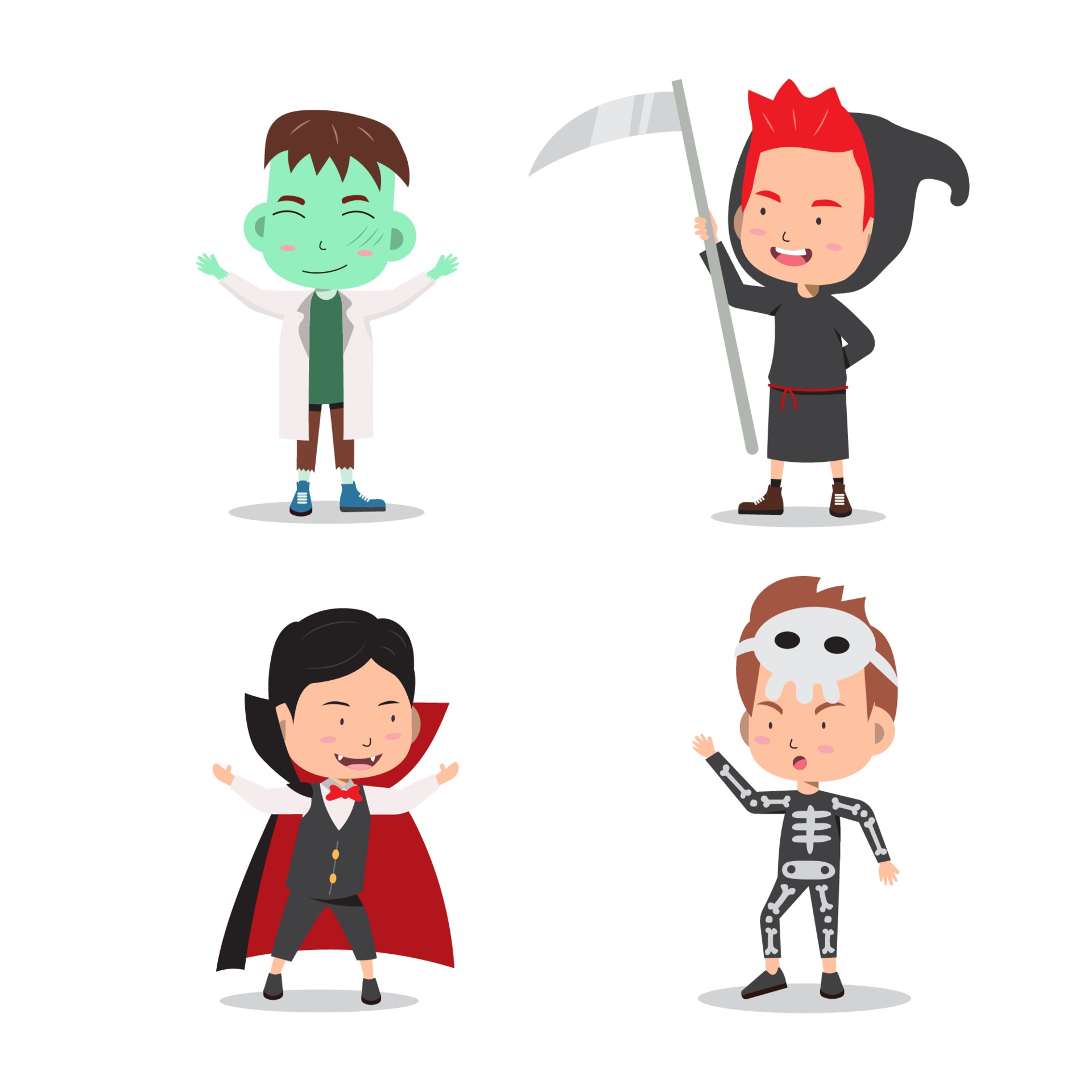 Halloween Costume Party Characters 3305882 Vector Art at Vecteezy