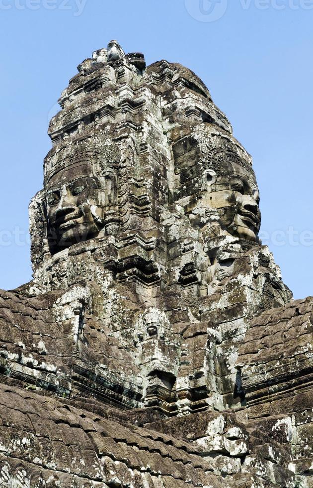 Angkor Wat famous Buddhist old landmark temple ruins detail near Siem Reap Cambodia photo