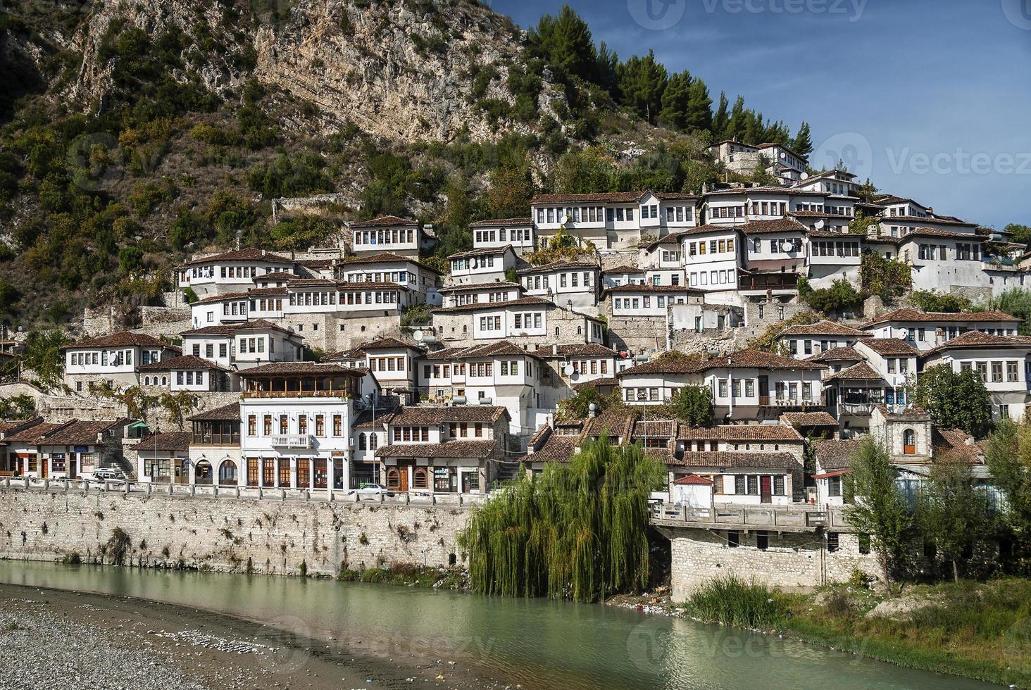 Ottoman style architecture view in historic Berat old town Albania photo