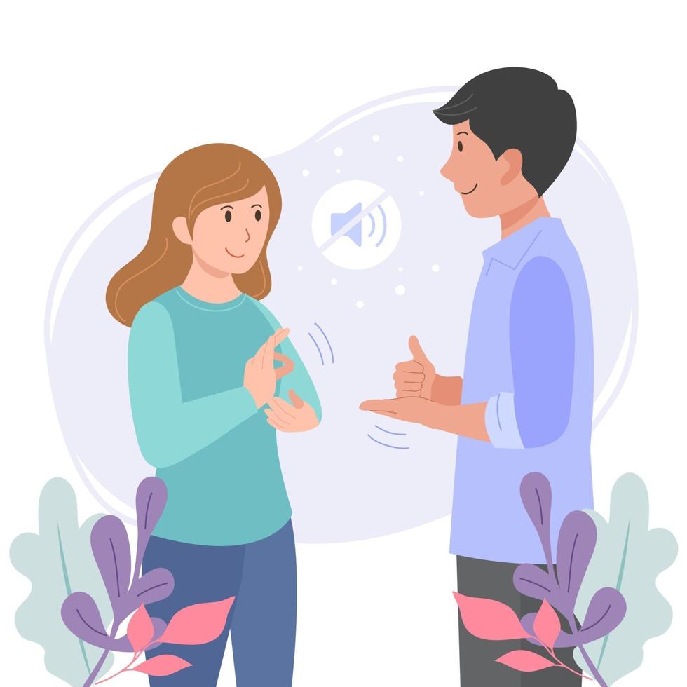 Communicating with Sign Language vector