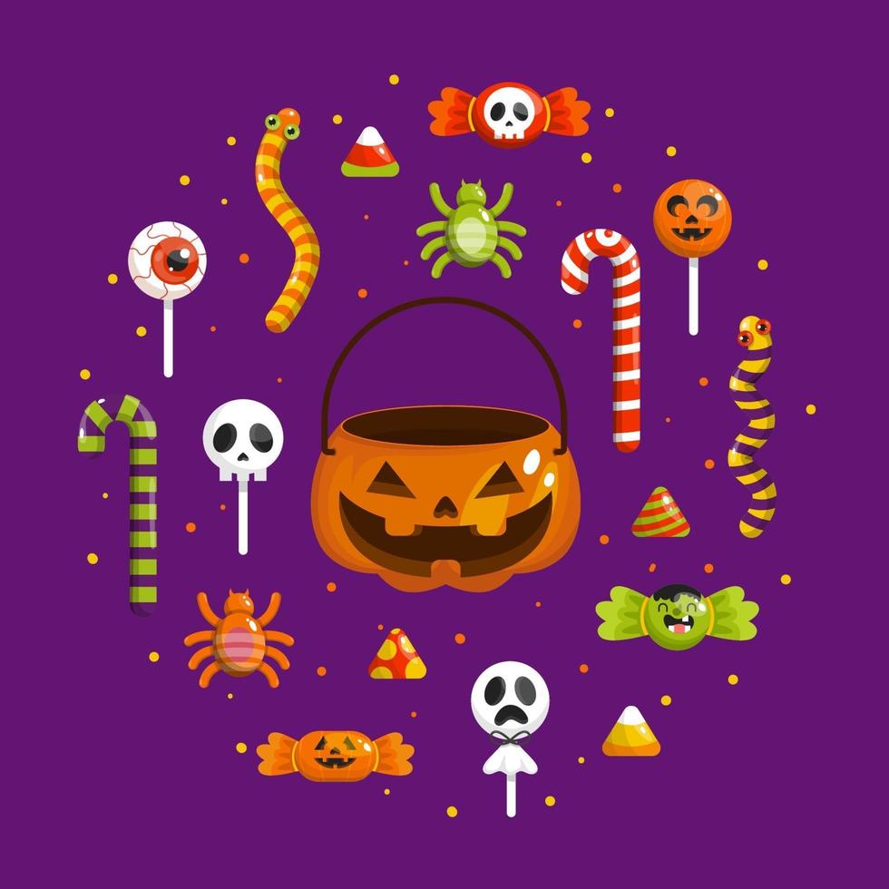 Halloween Candy Icon Collection vector