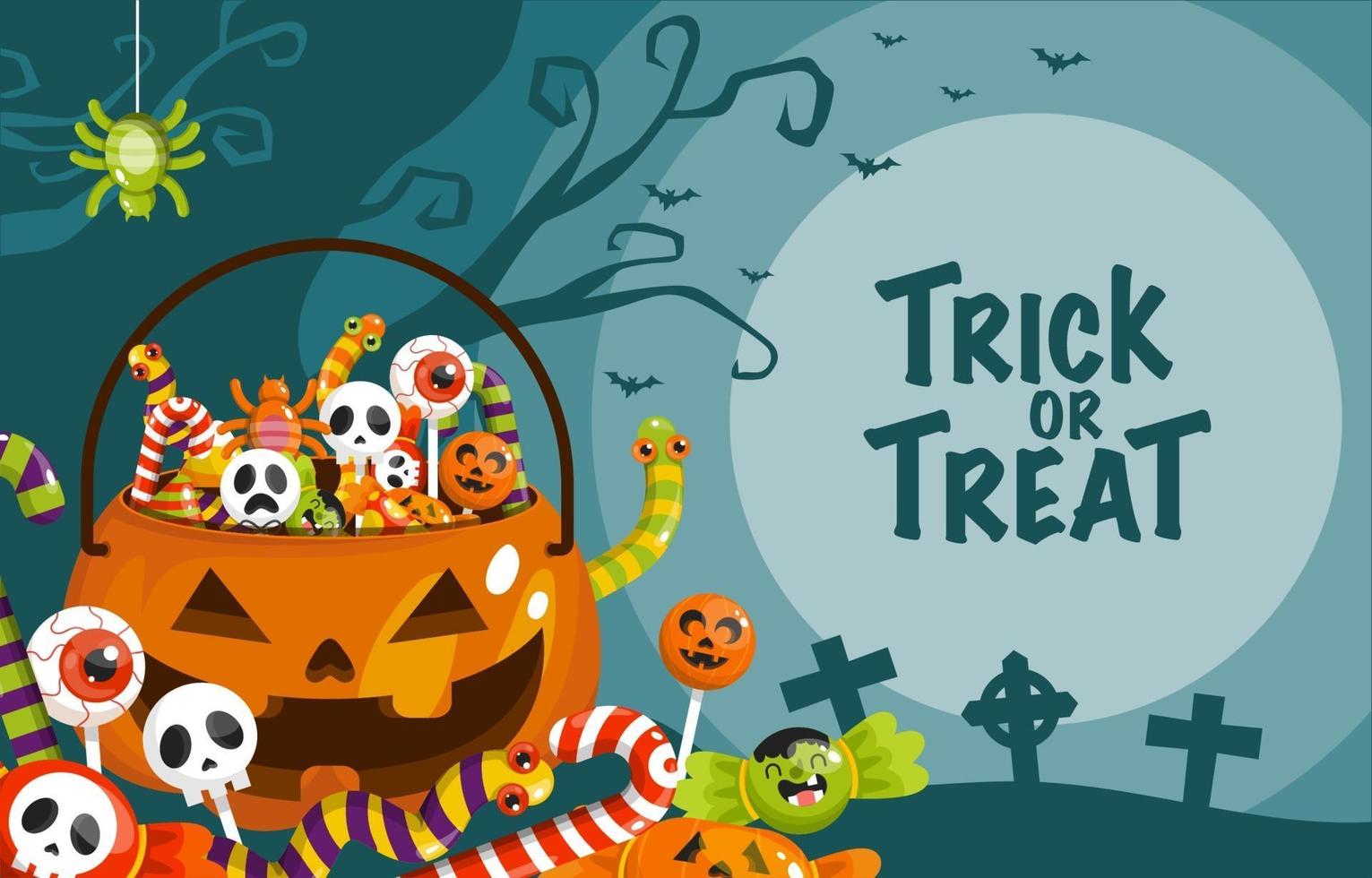 Trick Or Treat With Scary Candy vector