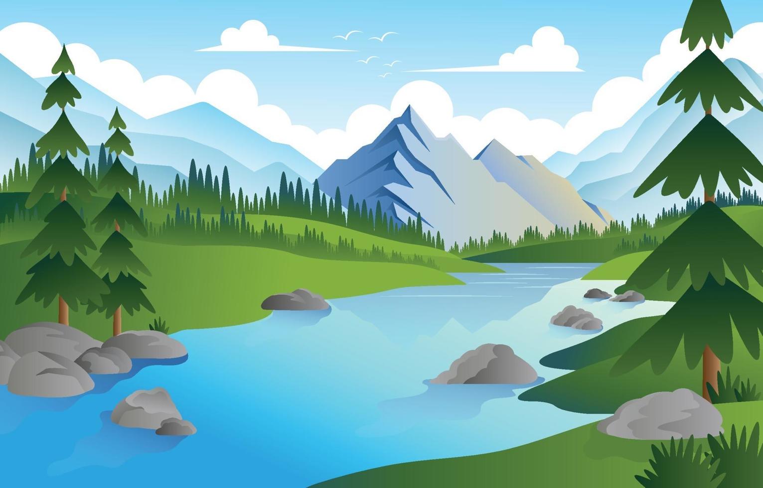 Nature Mountain Scenery Background vector