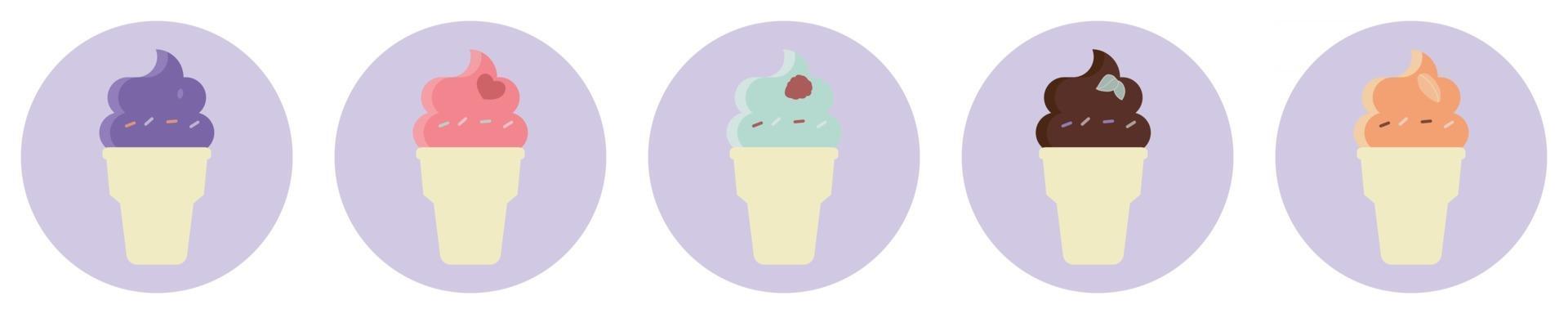 Ilustración de helado de colores aislado sobre un fondo blanco. vector