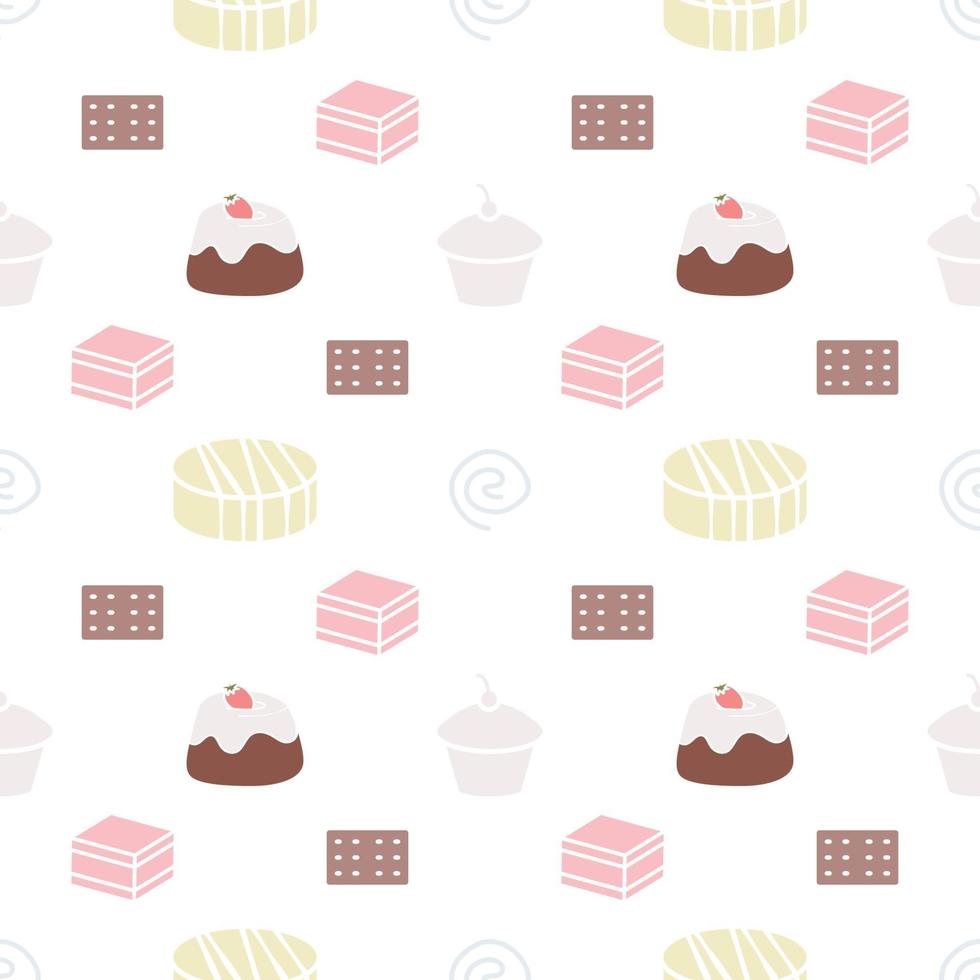 sweet desserts pattern transparent on a white background vector