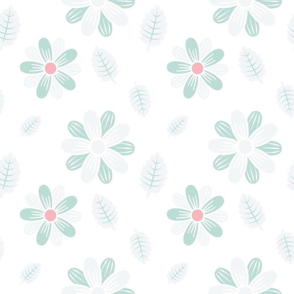 transparent fancy floral seamless pattern in pink vector