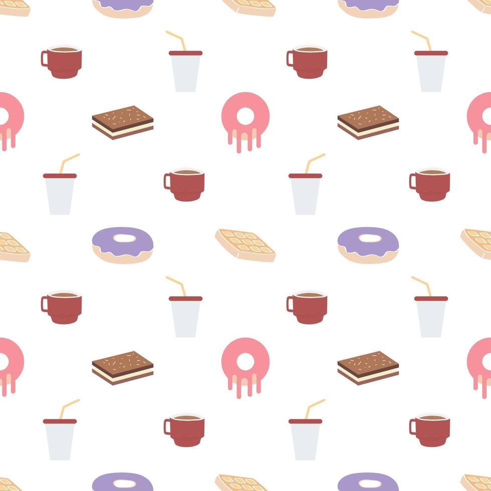sweet desserts pattern transparent on a white background vector