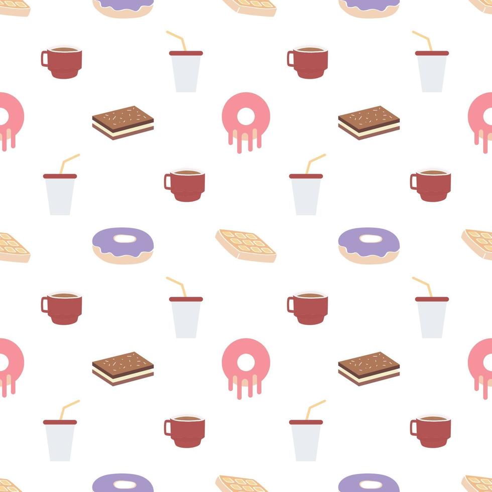 sweet desserts pattern transparent on a white background vector