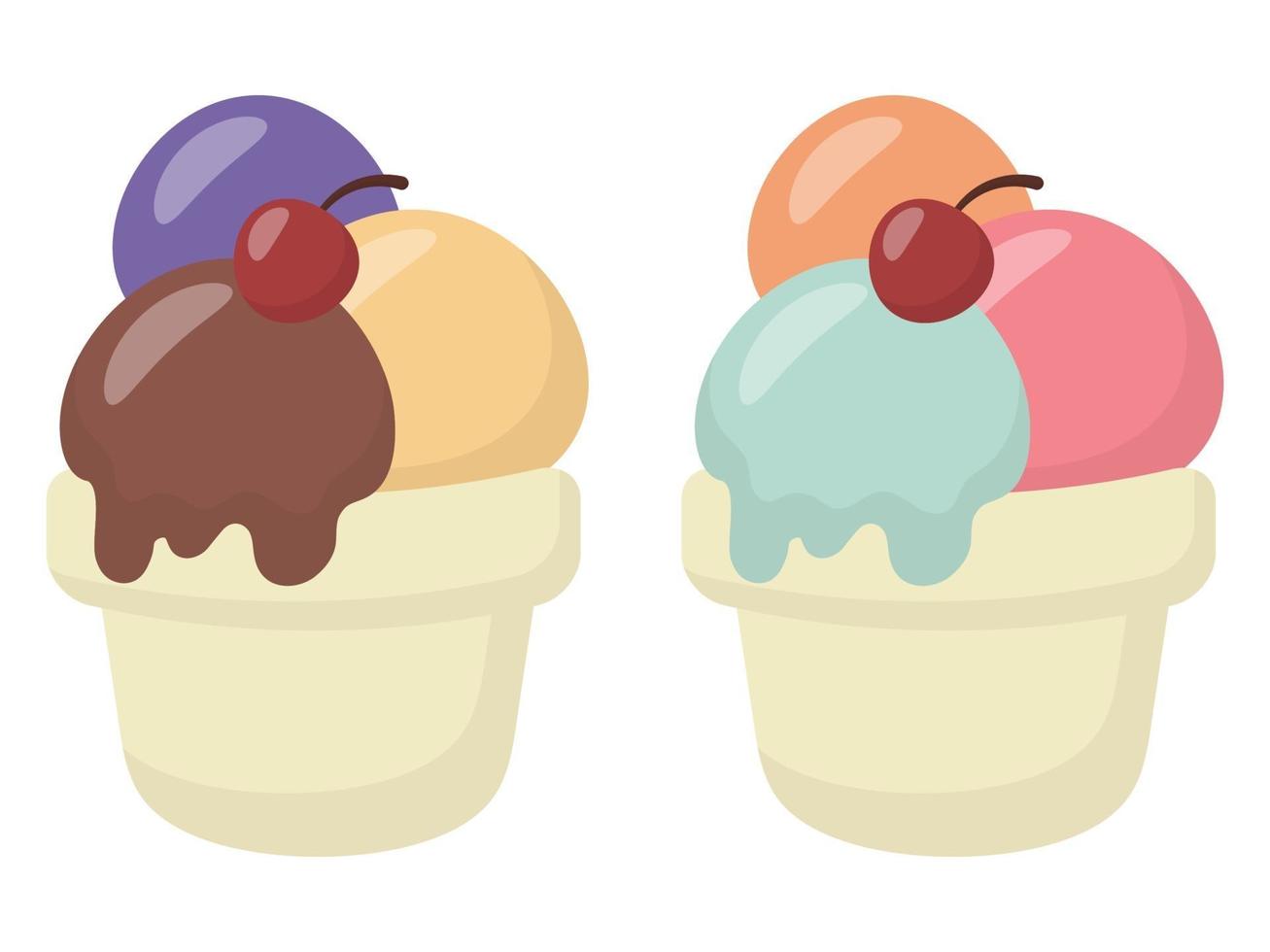 illustration of colorful ice cream isolated on a white background vector