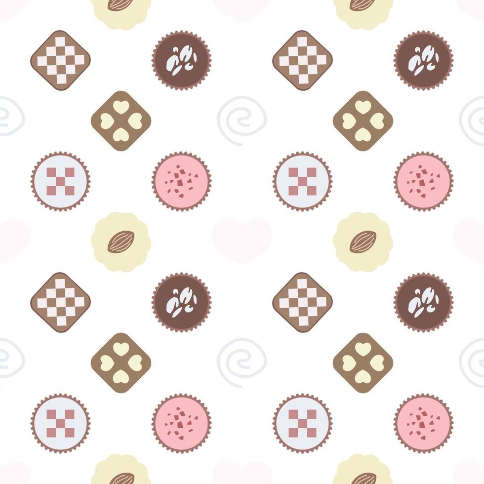 sweet desserts pattern transparent on a white background vector