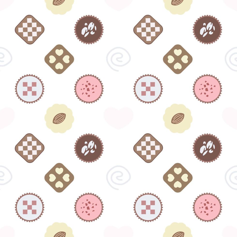 sweet desserts pattern transparent on a white background vector