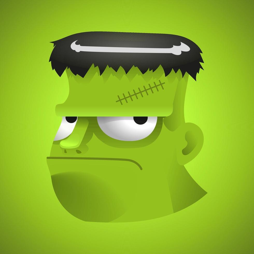 vector de halloween cabeza de frankenstein