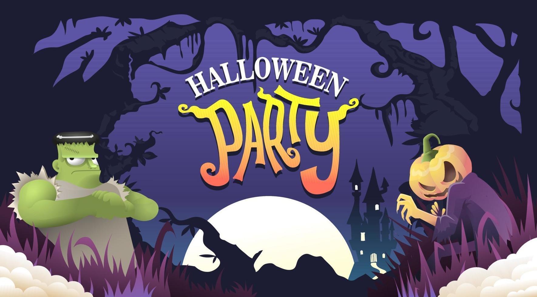 halloween party vector illustration, halloween background