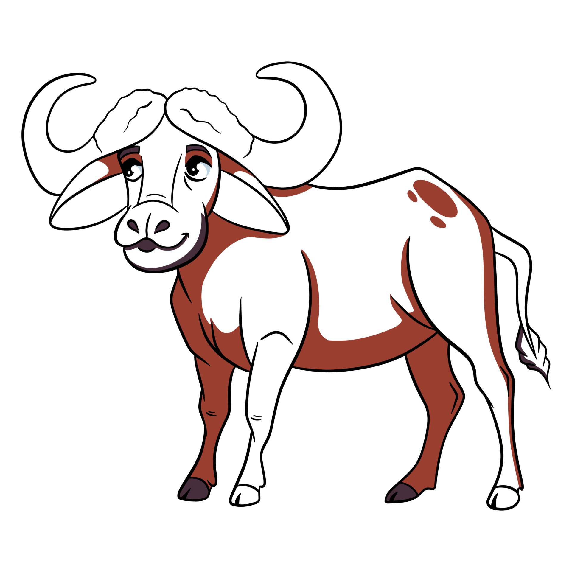 Animal character funny buffalo in line style. Children's illustration.  3306515 Vector Art at Vecteezy