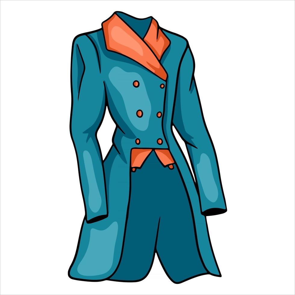 atuendo ropa de jinete para ilustración de chaqueta de jockey en estilo de dibujos animados vector