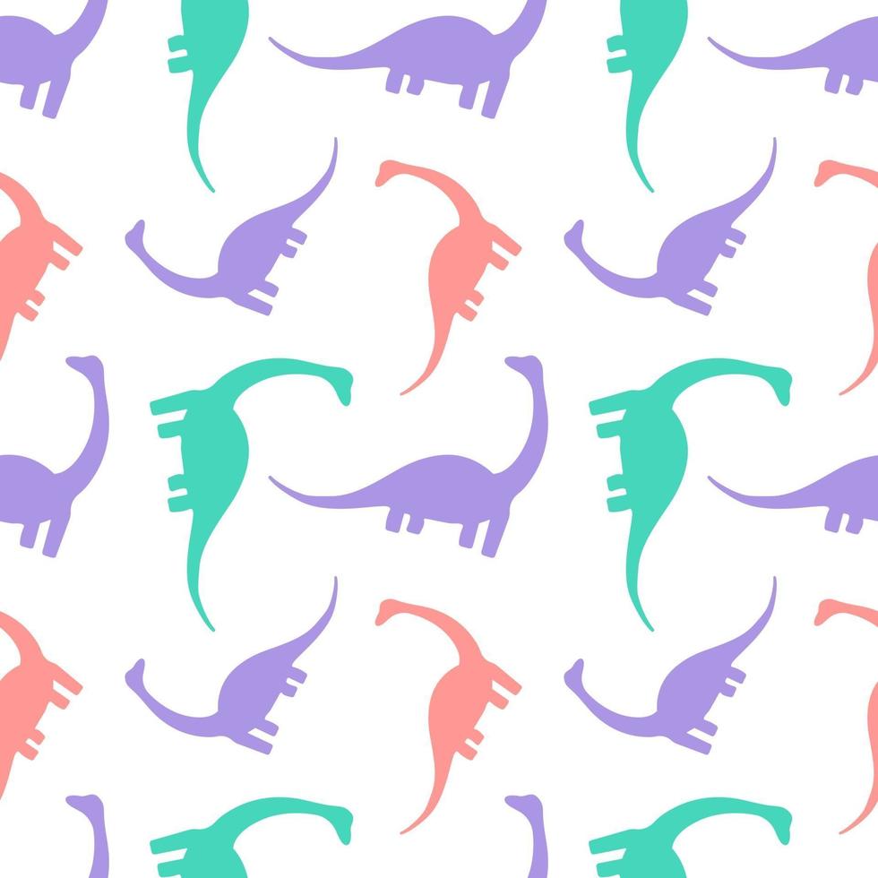 Seamless pattern with dinosaurs diplodocus vector