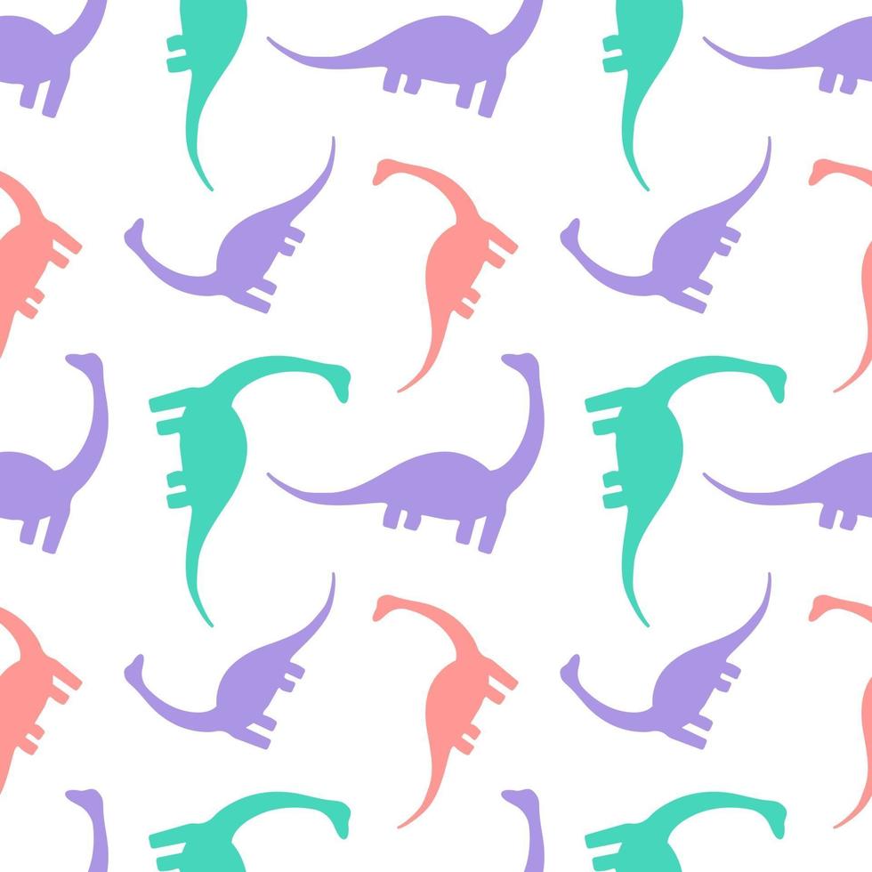 Seamless pattern with dinosaurs diplodocus vector