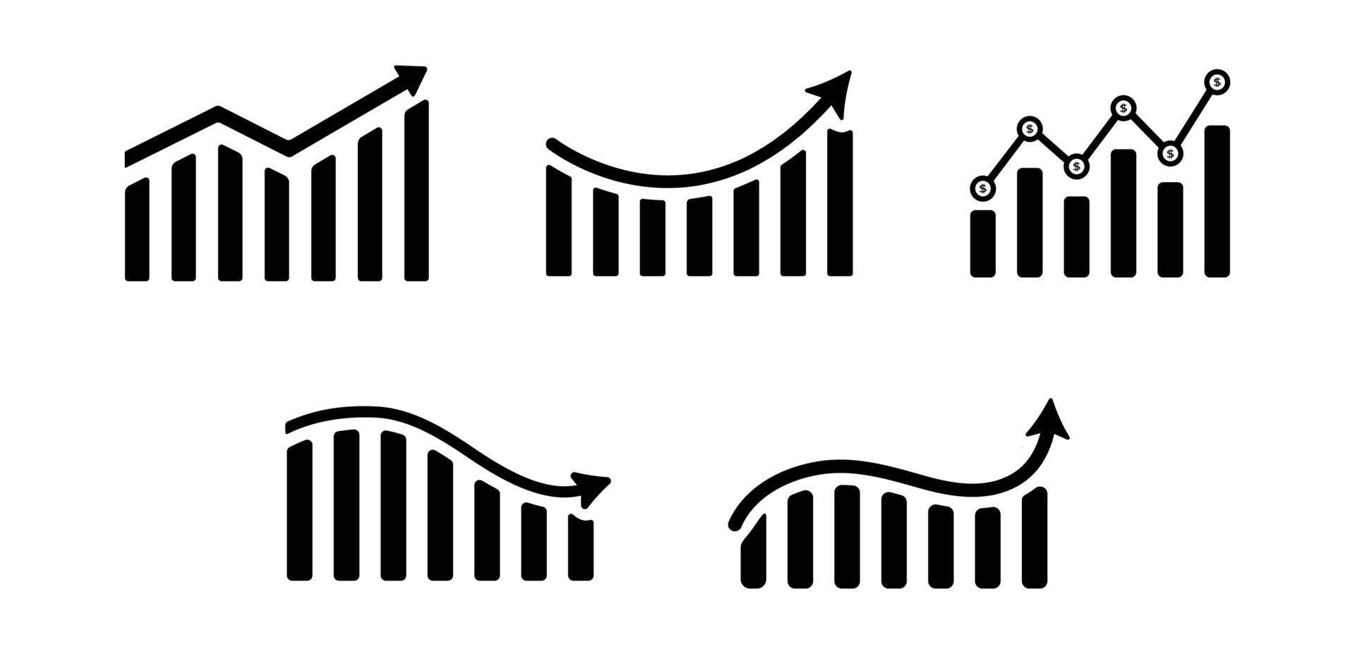 Business graph icon set - vector illustration .