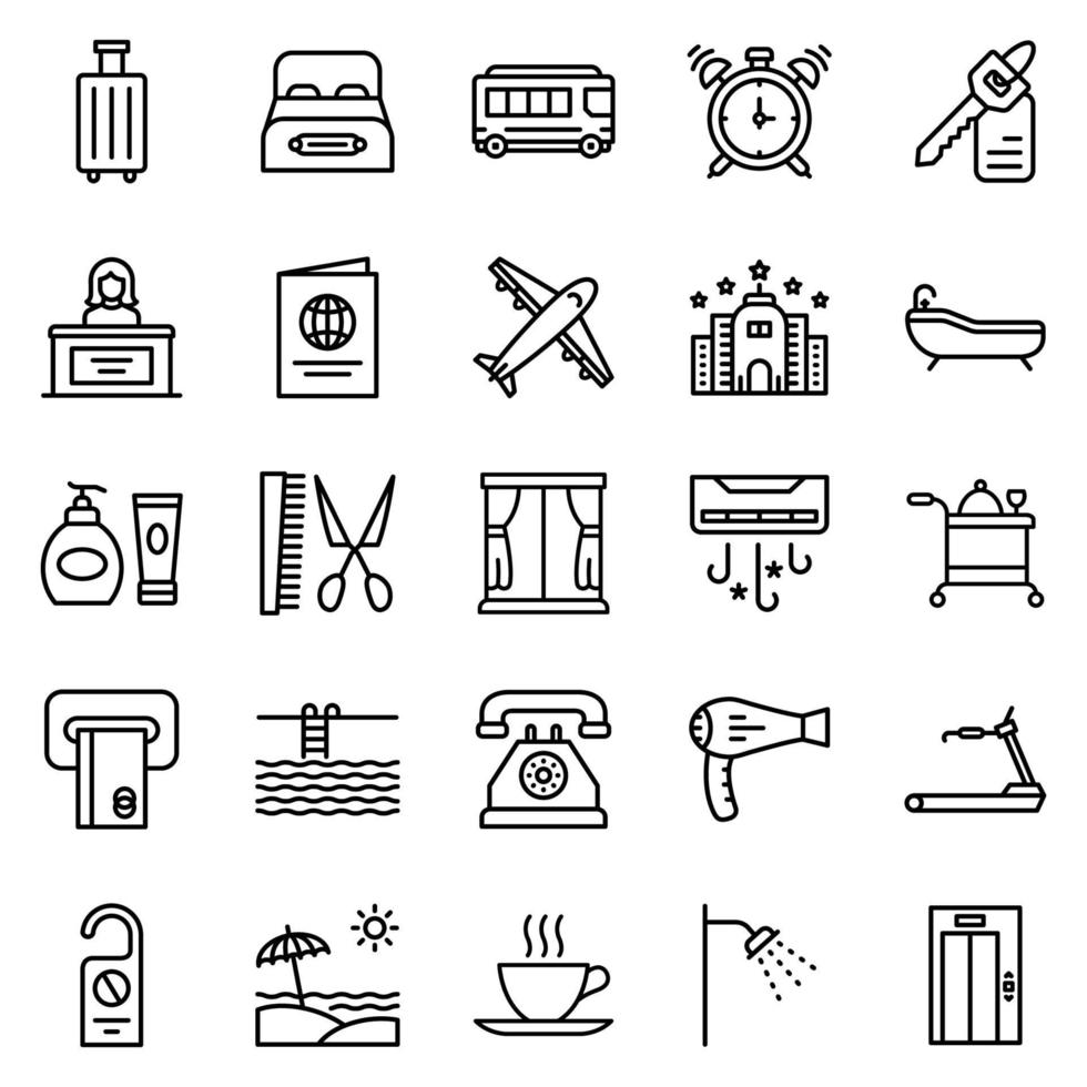 Hotel icon set - vector illustration .