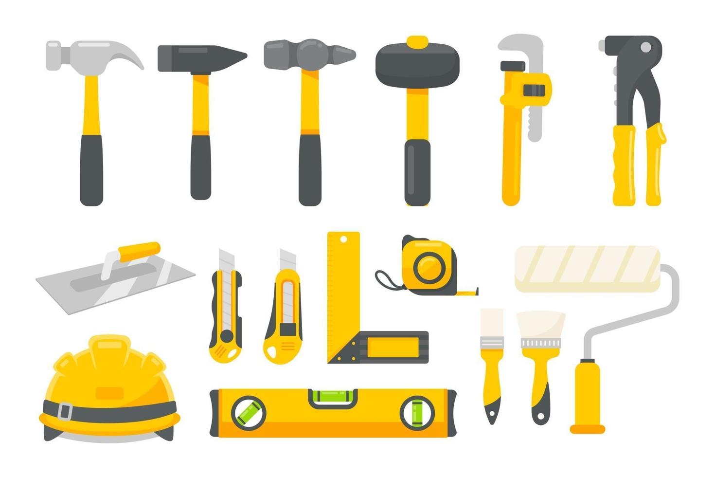 Mechanic tool set vector. Construction tools for home repairs. vector